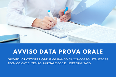 AVVISO DATA PROVA ORALE